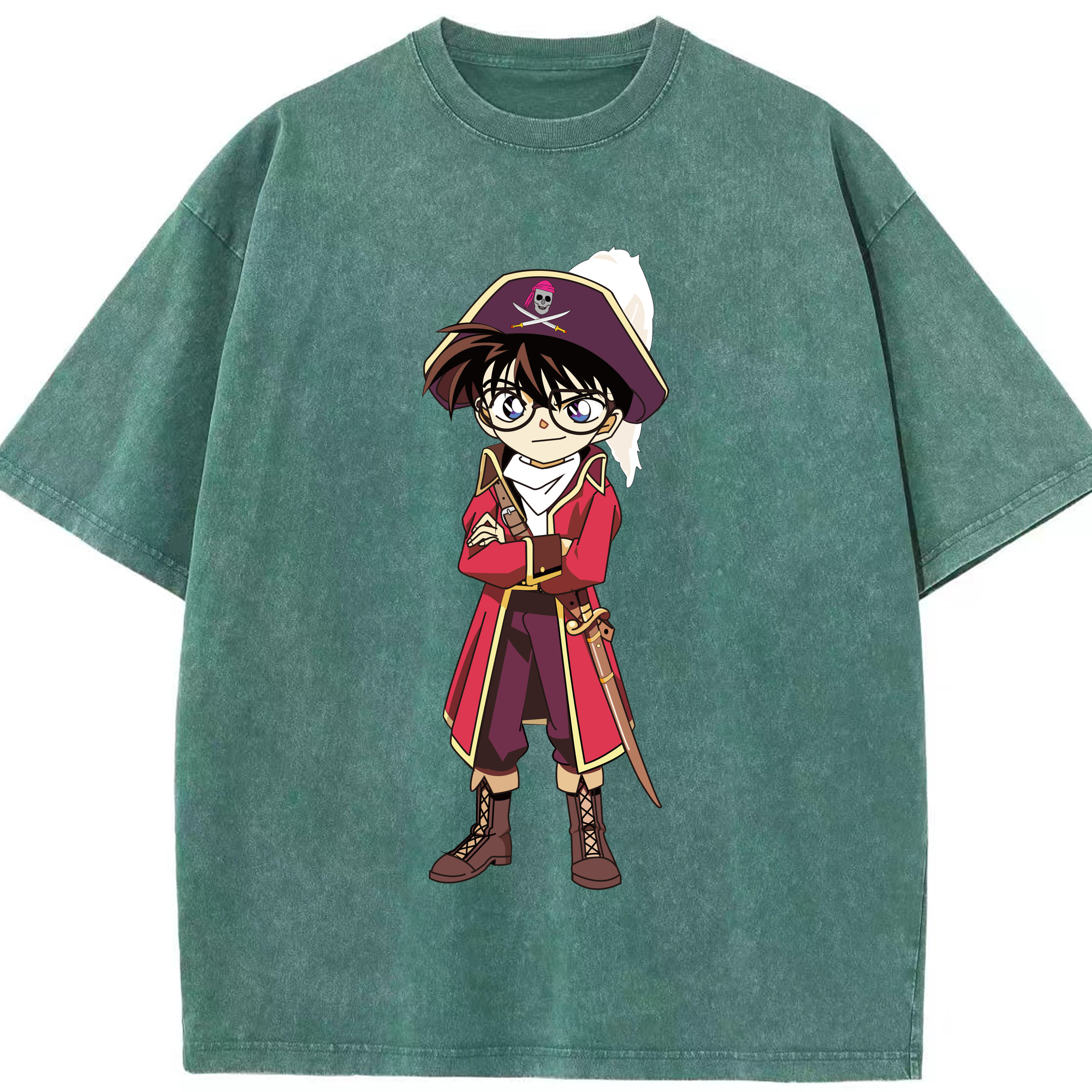 （画像用） 名探偵コナン 江戸川 コナン Detective Conan Conan Edogawa 綿100% ヴィンテージ風 半袖Tシャツ（フロントプリント）